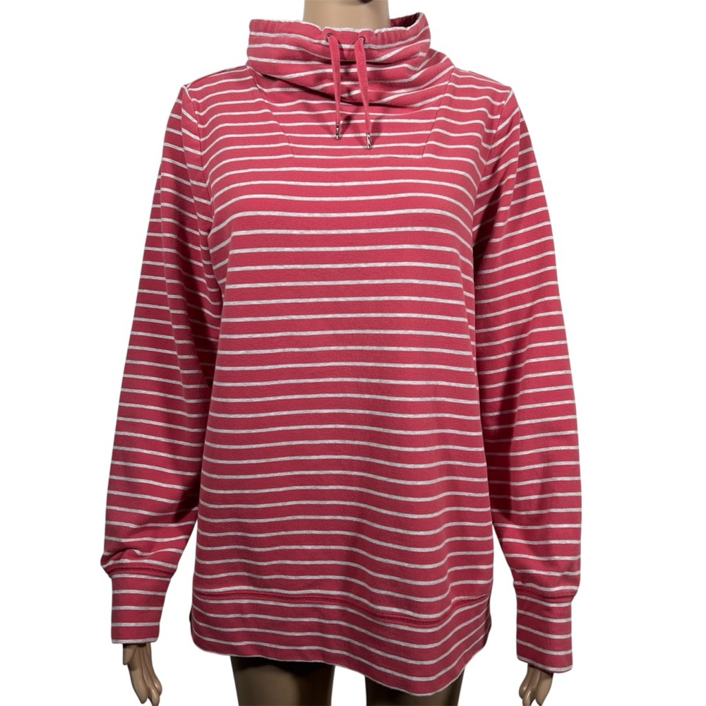 LL Bean Tunic Top Shirt Cowl Neck Drawstring Women’s Size Med